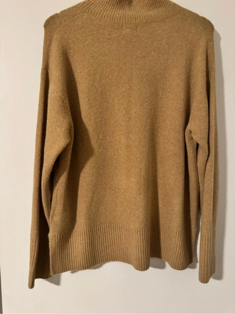 Women’s J. Crew Camel Mockneck Sweater in Extra Soft Yarn- wool and others blend